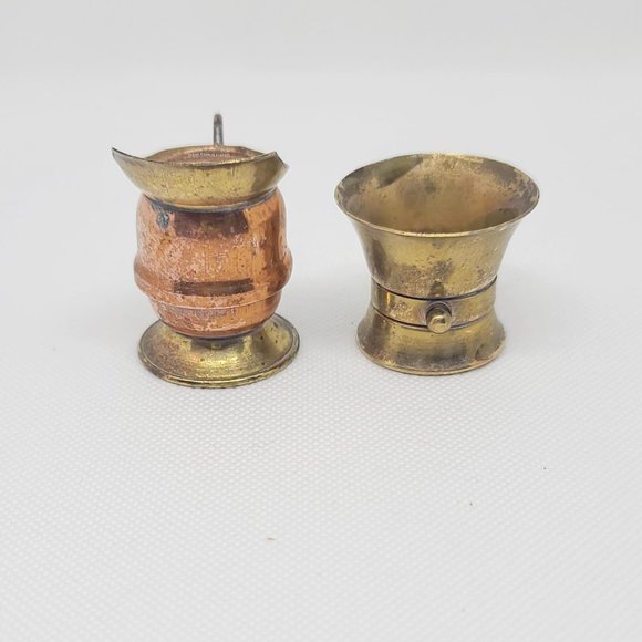 Vintage Miniature Brass/Copper Pitcher/Bucket - Picture 2 of 7
